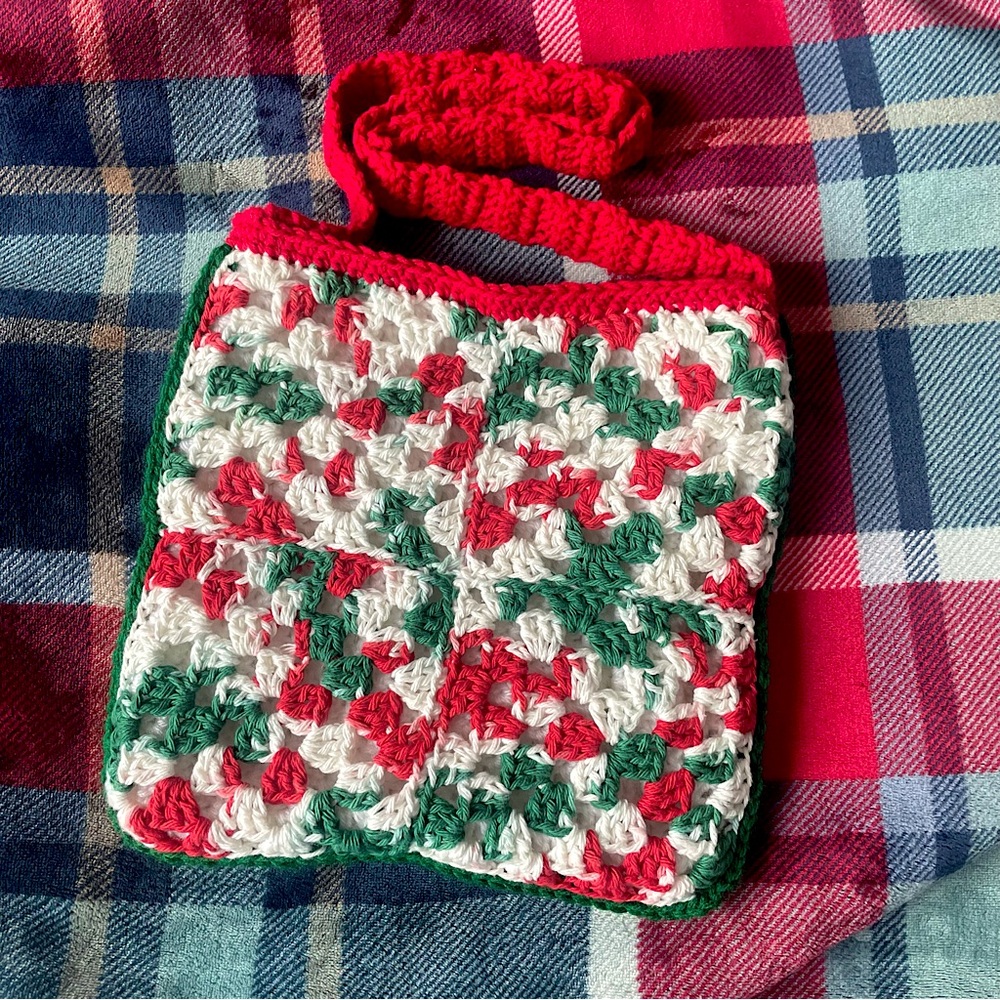Handmade Christmas Crochet Crossbody Bag